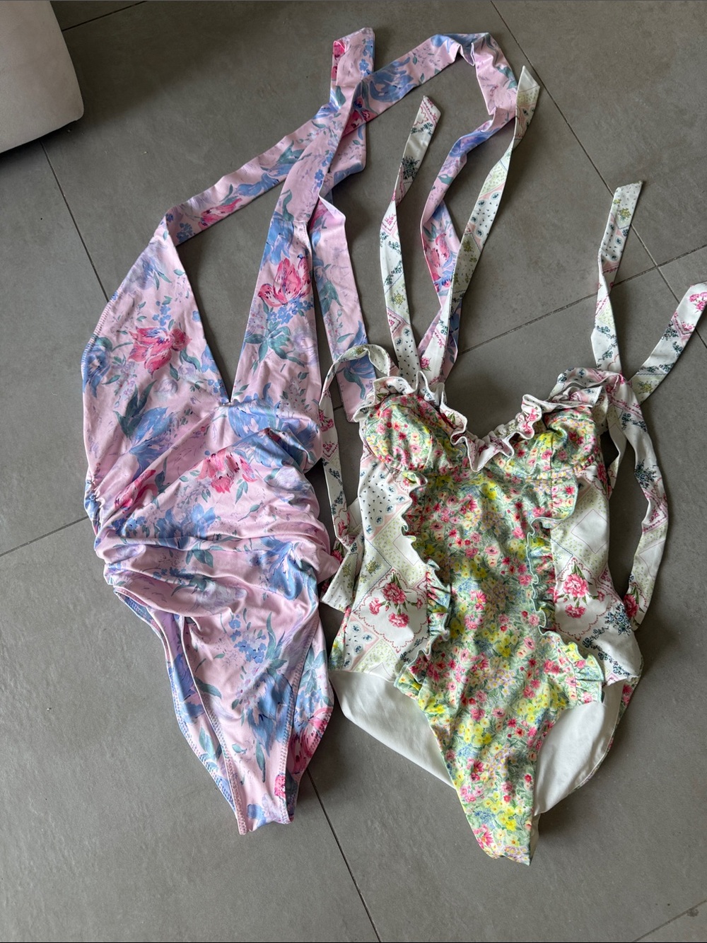 LoveShackFancy Kids Floral One-Piece Swimsuit in Pink & Multicolor